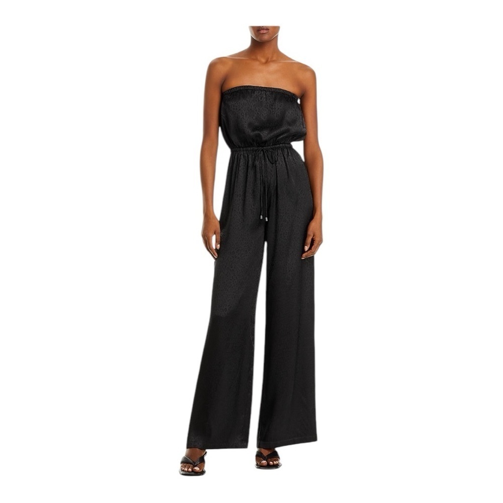 Aqua Elegant Black Strapless Jumpsuit